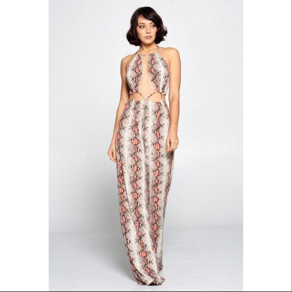 Taupe/Orange Romper - Picture 4 of 6